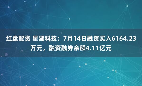 红盘配资 星湖科技：7月14日融资买入6164.23万元，融资融券余额4.11亿元