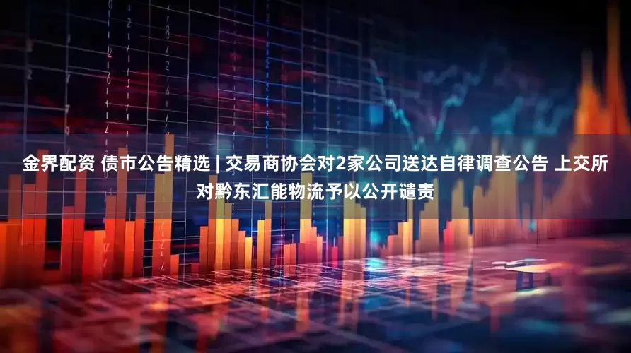 金界配资 债市公告精选 | 交易商协会对2家公司送达自律调查公告 上交所对黔东汇能物流予以公开谴责