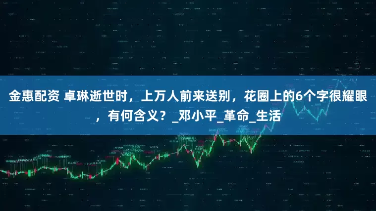 金惠配资 卓琳逝世时,上万人前来送别,花圈上的6个字很耀眼,有何含义?_邓小平_革命_生活