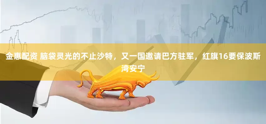 金惠配资 脑袋灵光的不止沙特，又一国邀请巴方驻军，红旗16要保波斯湾安宁